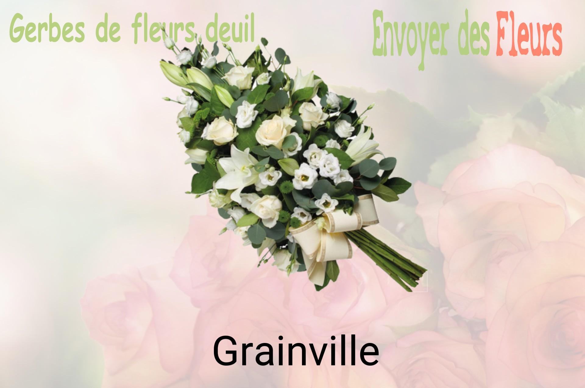 Gerbe de fleurs de deuil livrée à Grainville